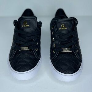 G by Guess Black Quilted Sneakers with Gold Accents Women's Size 8.5 Streetwear